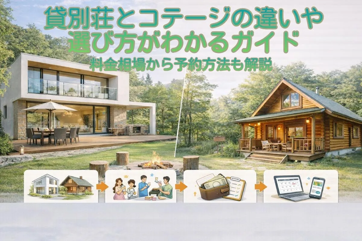 貸別荘とコテージの違いや選び方がわかるガイド・料金相場から予約方法も解説