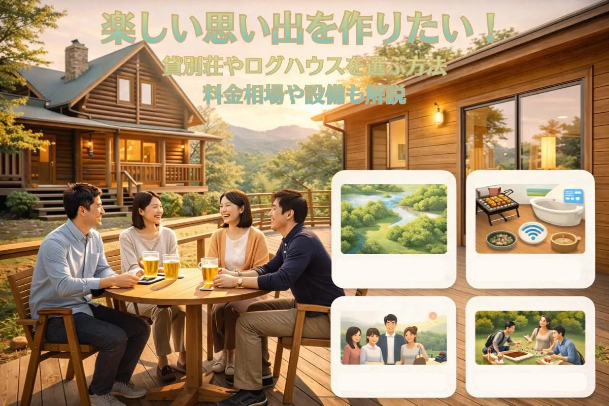 楽しい思い出を作りたい!貸別荘やログハウスを選ぶ方法|料金相場や設備も解説