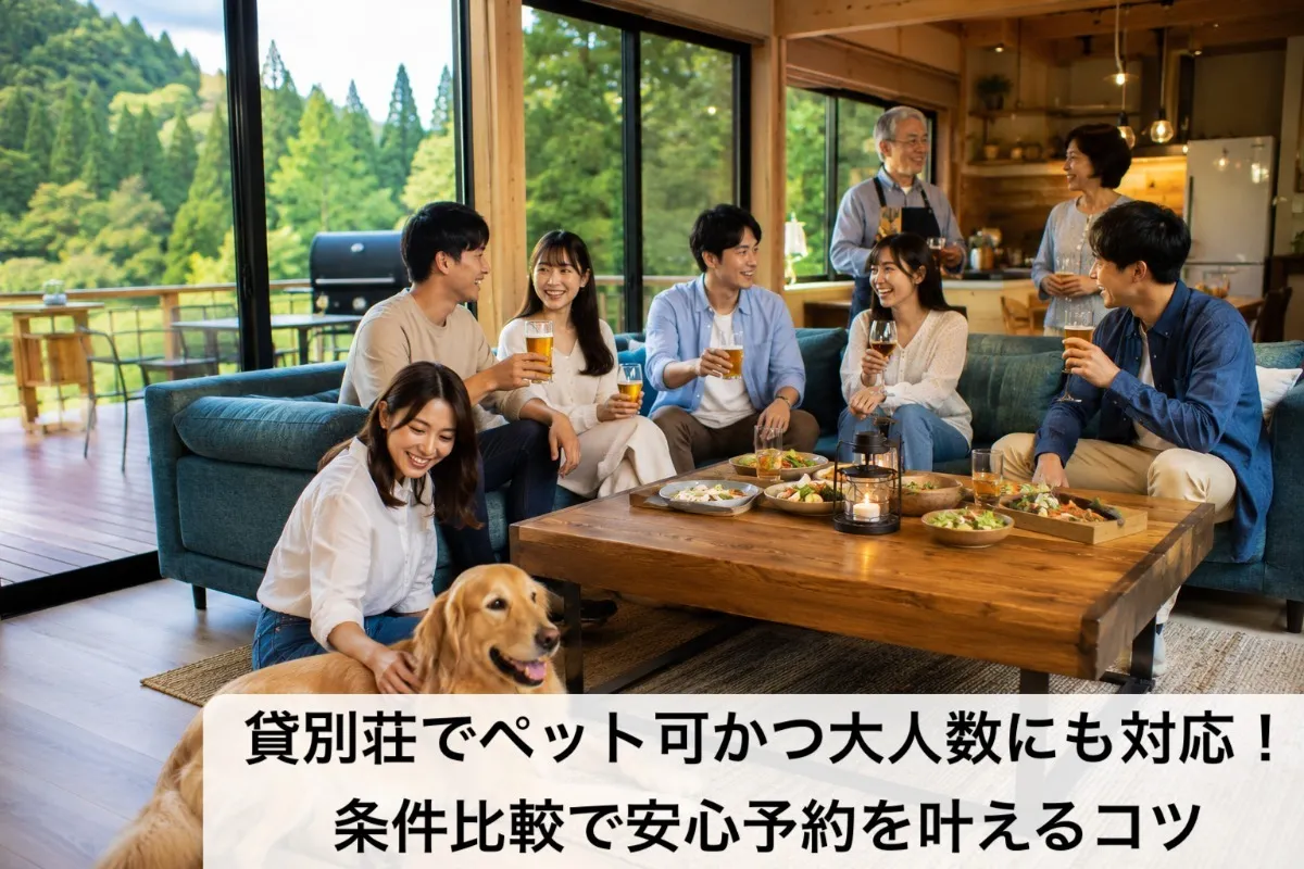 貸別荘でペット可かつ大人数にも対応!条件比較で安心予約を叶えるコツ